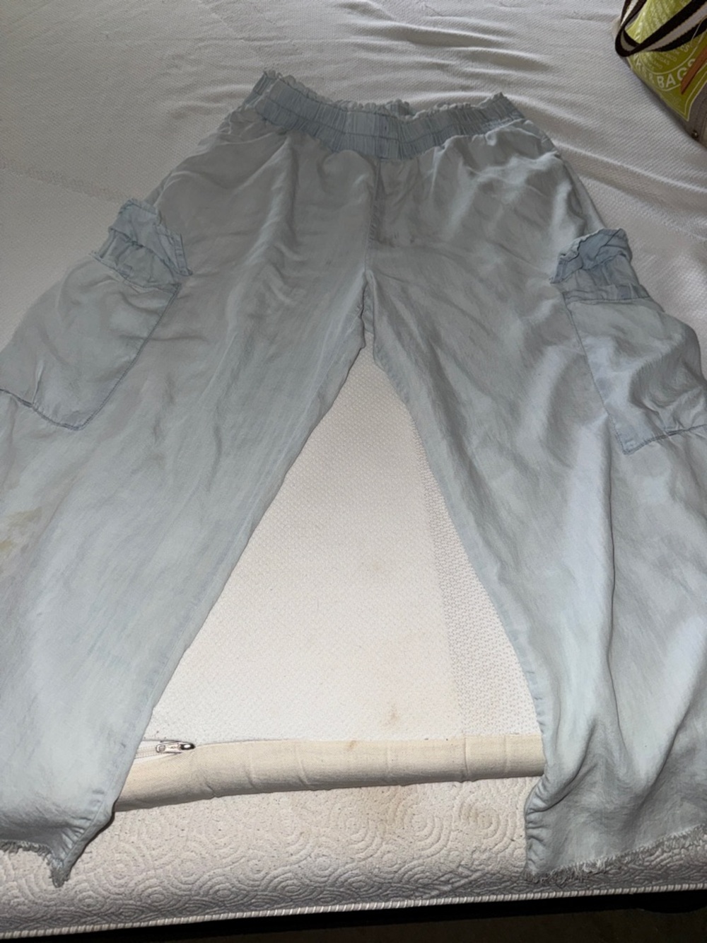 Indigo Rein Light Blue Cargo Capris